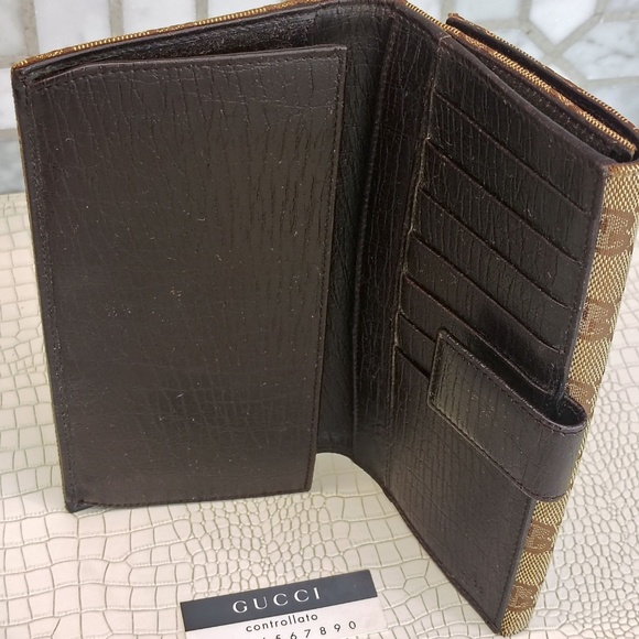 Very Rare Beautiful GUCCI GG Canvas Horsebit Continental Long Flap Wallet - Picture 13 of 16